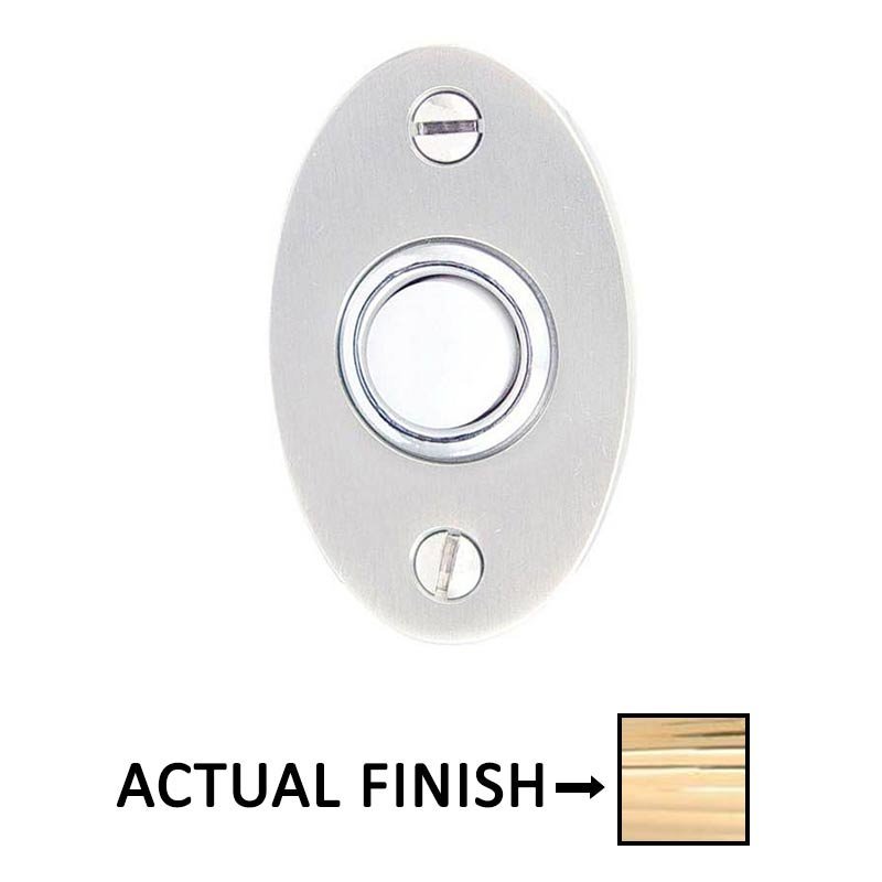 Illuminated Small Oval Door Bell in Polished Brass