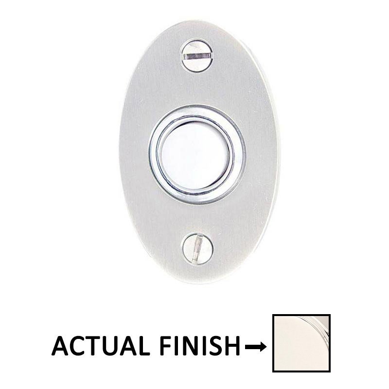 Illuminated Small Oval Door Bell in Lifetime Polished Nickel
