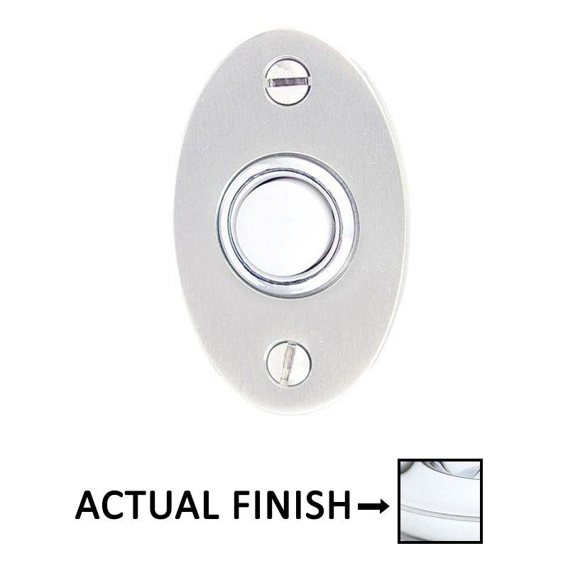 Illuminated Small Oval Door Bell in Polished Chrome