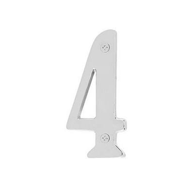 #4 Brass 5 1/2" House Number in Satin Nickel