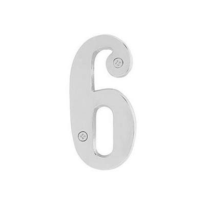 #6 Brass 5 1/2" House Number in Satin Nickel
