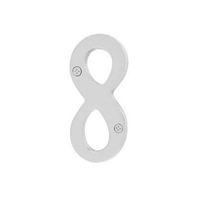 #8 Brass 5 1/2" House Number in Satin Nickel