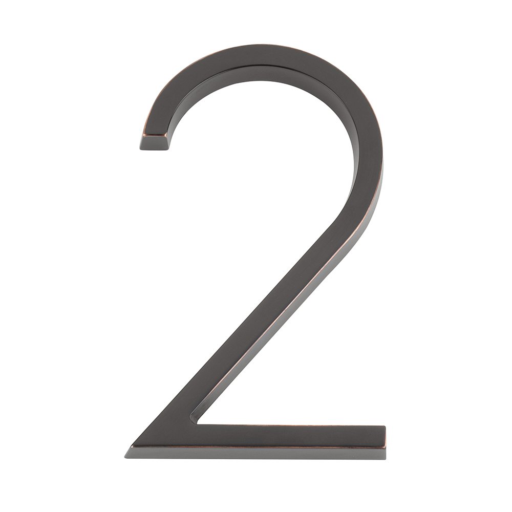 #2 Modern House Number in Oil Rubbed Bronze