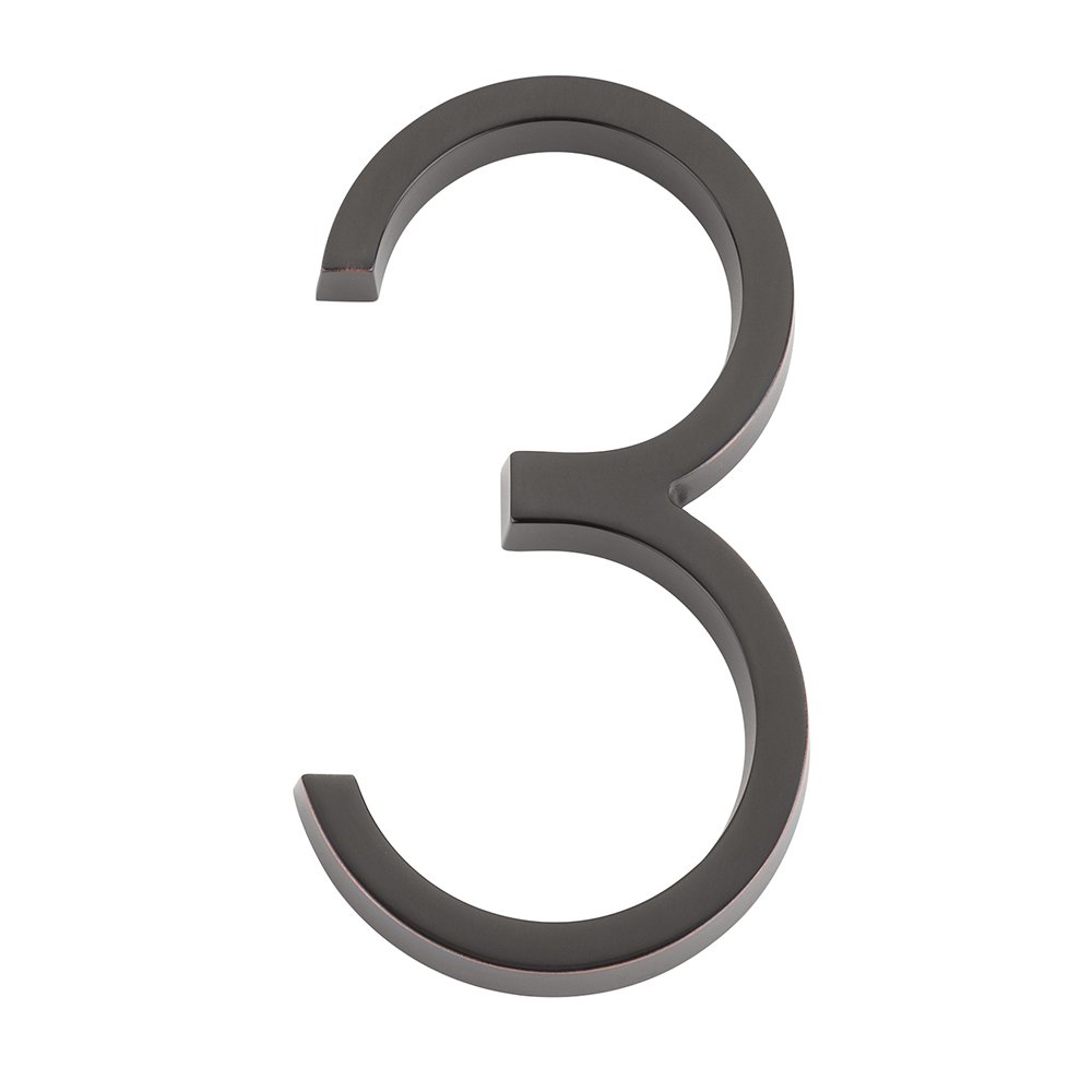 #3 Modern House Number in Oil Rubbed Bronze