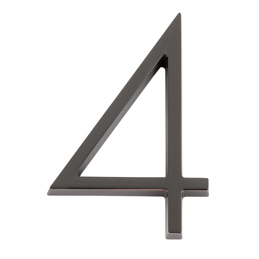 #4 Modern House Number in Oil Rubbed Bronze
