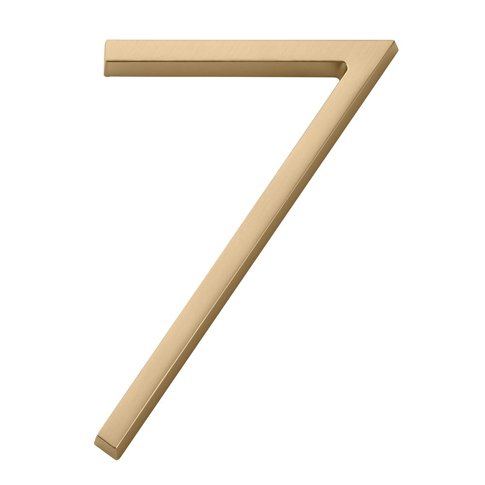 #7 Modern House Number in Satin Brass