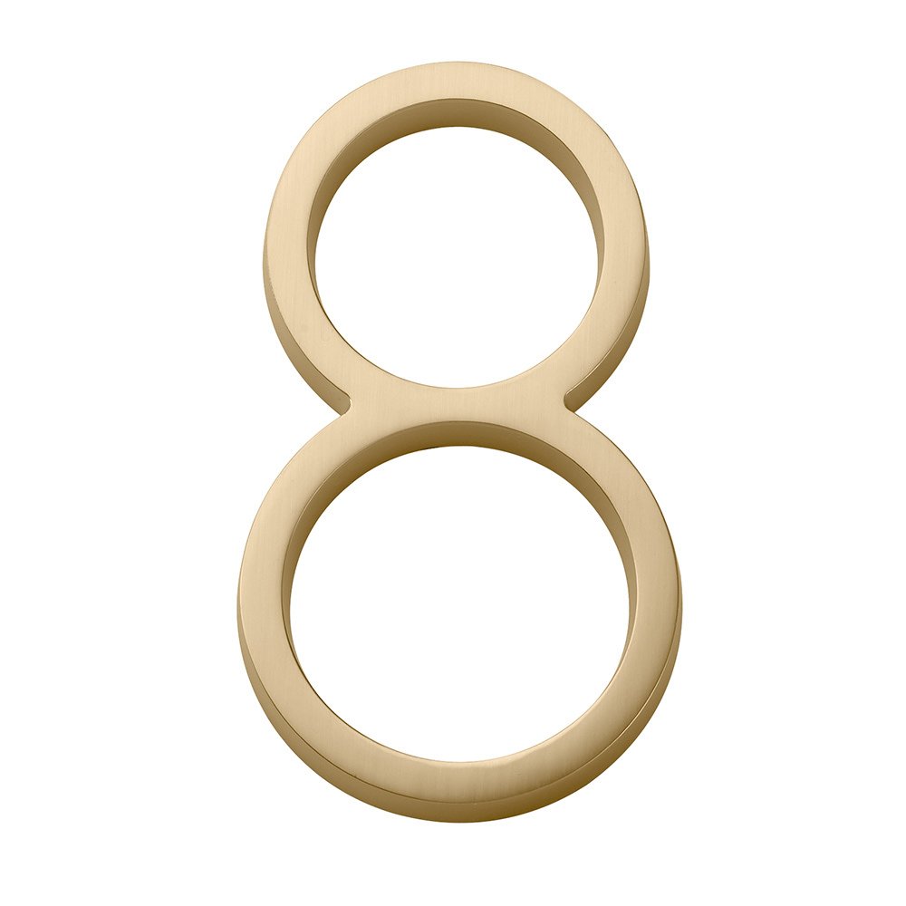 #8 Modern House Number in Satin Brass