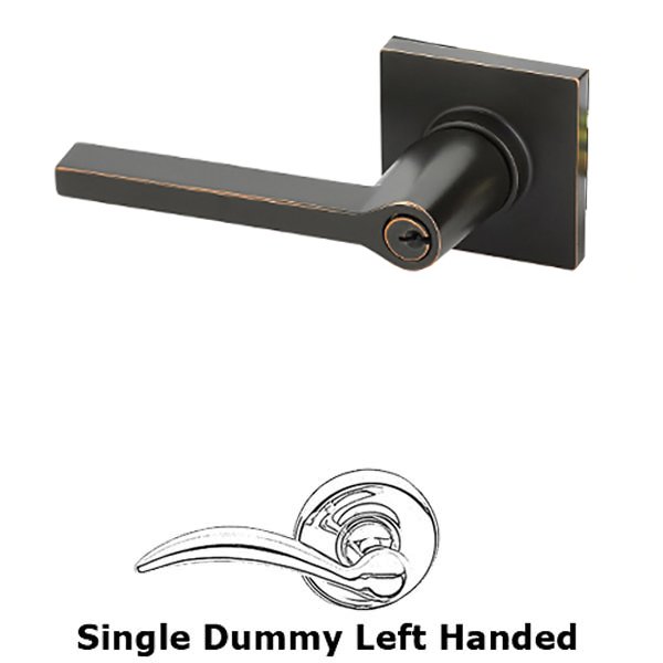 Single Dummy Left Handed Helios Lever With Square Rose in Oil Rubbed Bronze