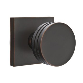 Single Dummy Bern Door Knob With Square Rose in Oil Rubbed Bronze
