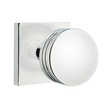 Single Dummy Bern Door Knob With Square Rose in Polished Chrome