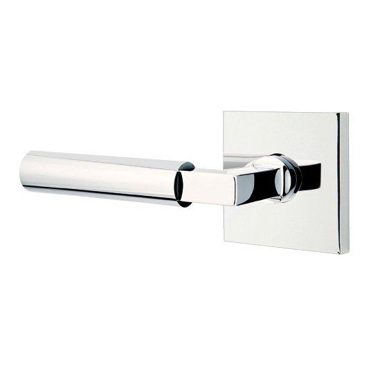 Single Dummy Left Handed Hercules Door Lever With Square Rose in Polished Chrome
