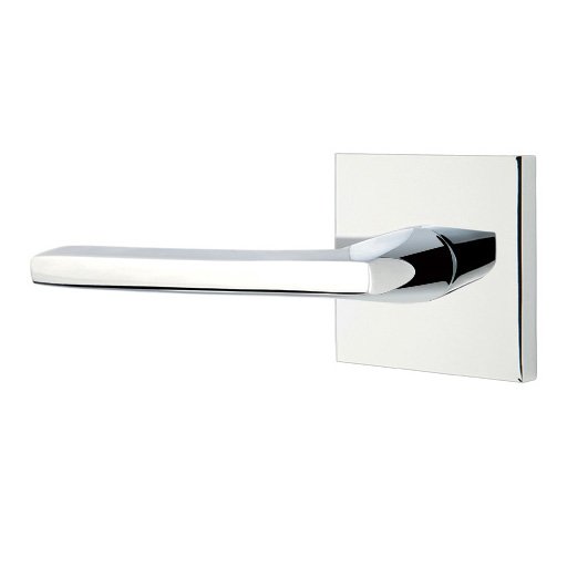 Single Dummy Left Handed Helios Door Lever With Square Rose in Polished Chrome