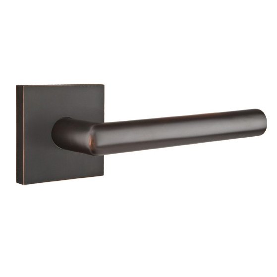 Single Dummy Right Handed Stuttgart Door Lever With Square Rose in Oil Rubbed Bronze