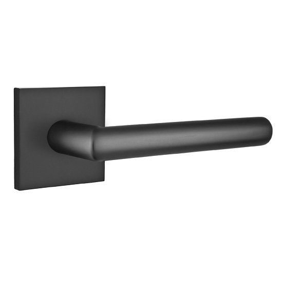 Single Dummy Right Handed Stuttgart Door Lever With Square Rose in Flat Black