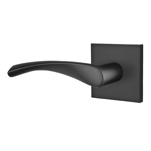 Single Dummy Left Handed Triton Door Lever With Square Rose in Flat Black