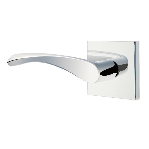 Single Dummy Left Handed Triton Door Lever With Square Rose in Polished Chrome