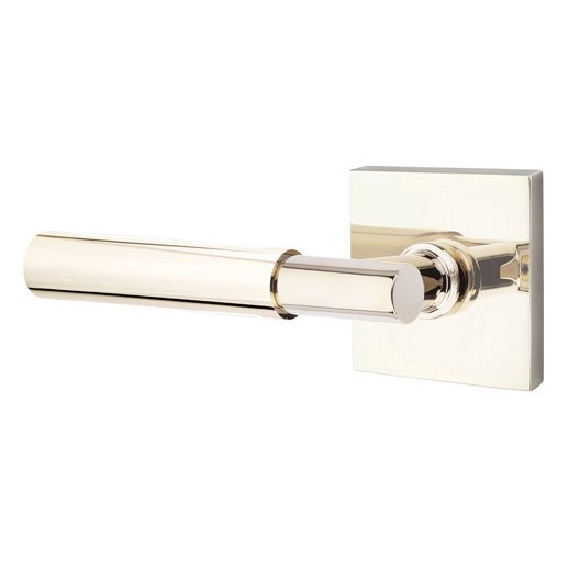 Single Dummy Myles Left Handed Lever with Square Rose in Polished Nickel