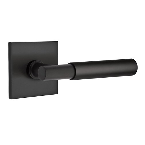 Single Dummy Myles Right Handed Lever with Square Rose in Flat Black