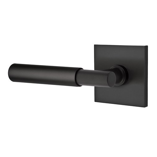 Single Dummy Myles Left Handed Lever with Square Rose in Flat Black