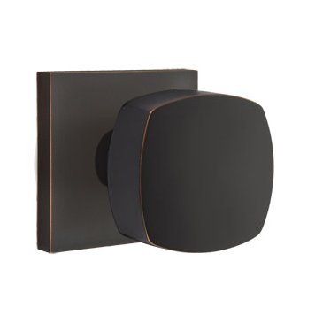 Double Dummy Freestone Door Knob And Square Rose in Oil Rubbed Bronze