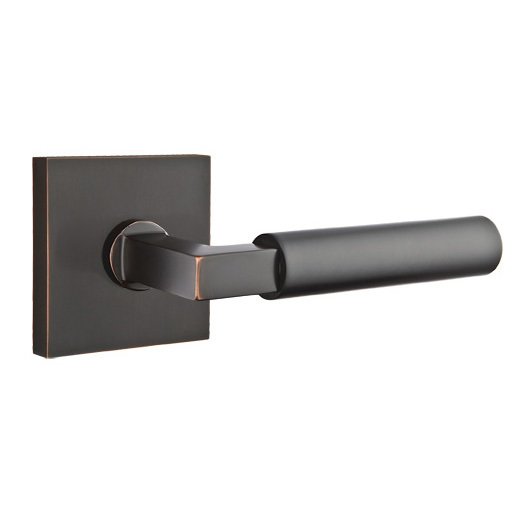 Double Dummy Hercules Door Right Handed Lever With Square Rose in Oil Rubbed Bronze