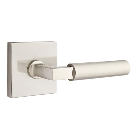 Double Dummy Hercules Door Right Handed Lever With Square Rose in Satin Nickel