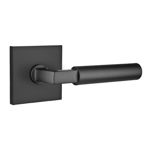 Double Dummy Hercules Door Right Handed Lever With Square Rose in Flat Black