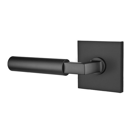 Double Dummy Hercules Door Left Handed Lever With Square Rose in Flat Black