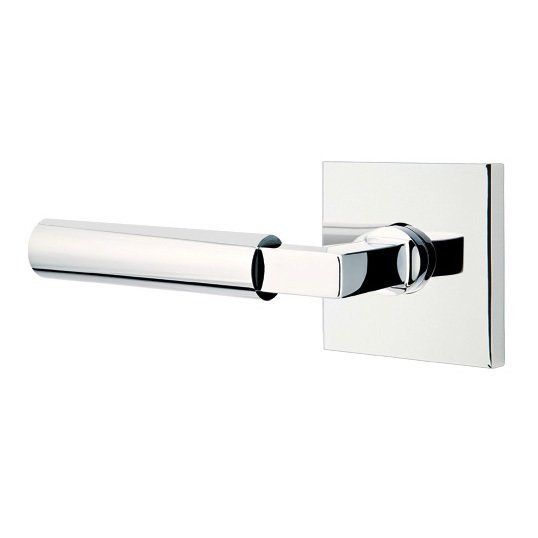 Double Dummy Hercules Door Left Handed Lever With Square Rose in Polished Chrome