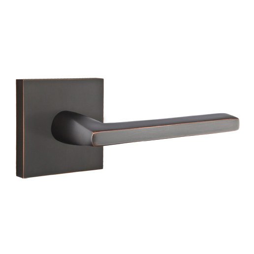 Double Dummy Helios Door Right Handed Lever With Square Rose in Oil Rubbed Bronze