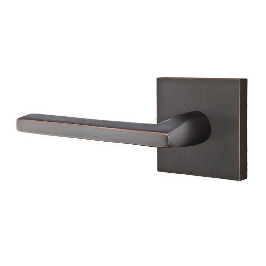Double Dummy Helios Door Left Handed Lever With Square Rose in Oil Rubbed Bronze