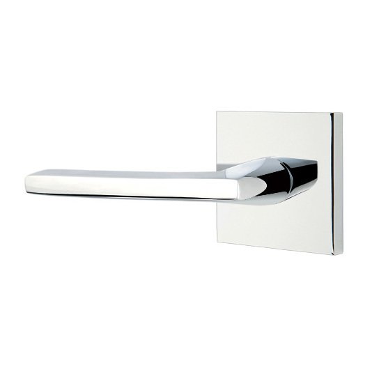 Double Dummy Helios Door Left Handed Lever With Square Rose in Polished Chrome
