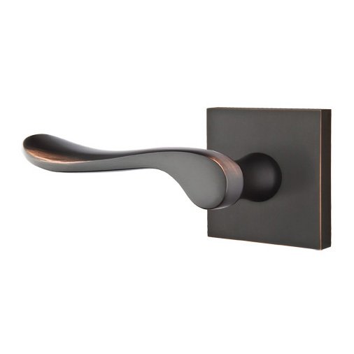 Double Dummy Luzern Door Left Handed Lever With Square Rose in Oil Rubbed Bronze