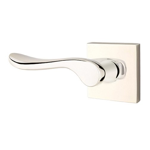 Double Dummy Luzern Door Left Handed Lever With Square Rose in Polished Nickel