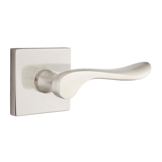 Double Dummy Luzern Door Right Handed Lever With Square Rose in Satin Nickel