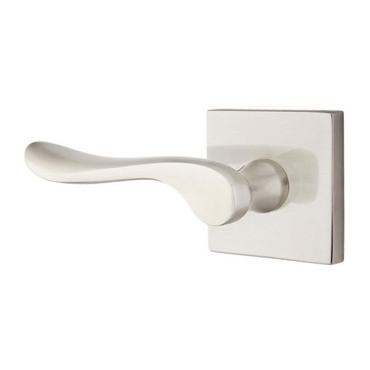 Double Dummy Luzern Door Left Handed Lever With Square Rose in Satin Nickel