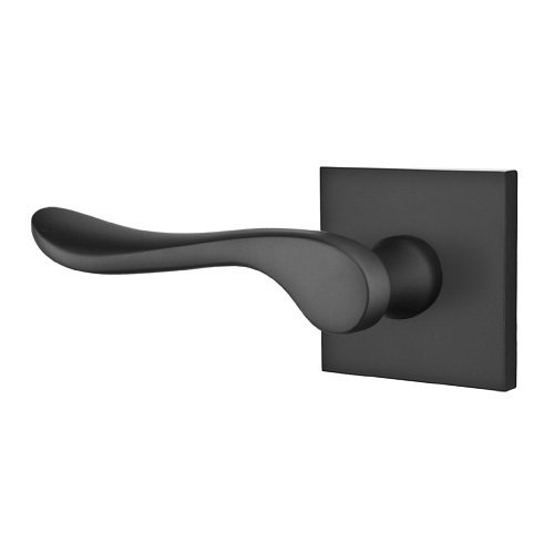 Double Dummy Luzern Door Left Handed Lever With Square Rose in Flat Black