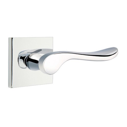Double Dummy Luzern Door Right Handed Lever With Square Rose in Polished Chrome