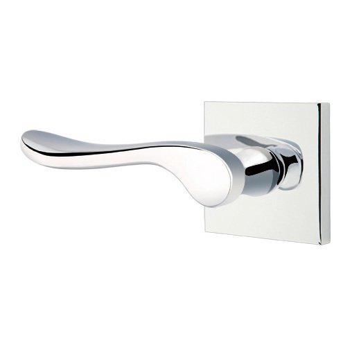 Double Dummy Luzern Door Left Handed Lever With Square Rose in Polished Chrome