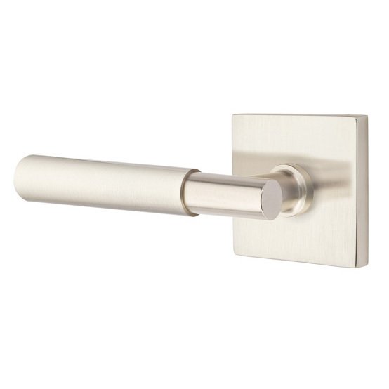 Double Dummy Myles Left Handed Lever with Square Rose in Satin Nickel