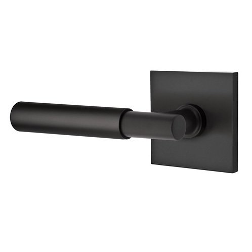 Double Dummy Myles Left Handed Lever with Square Rose in Flat Black