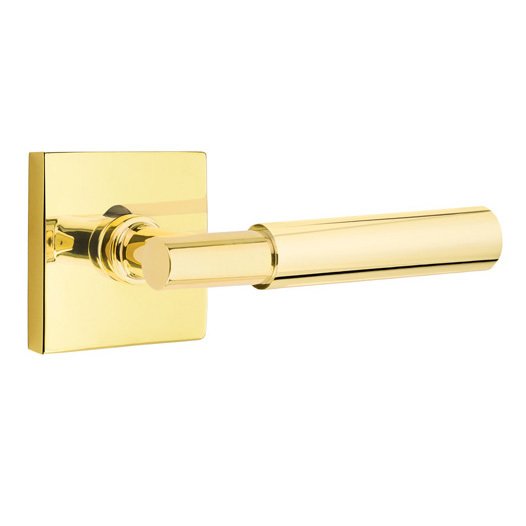 Double Dummy Myles Right Handed Lever with Square Rose in Unlacquered Brass