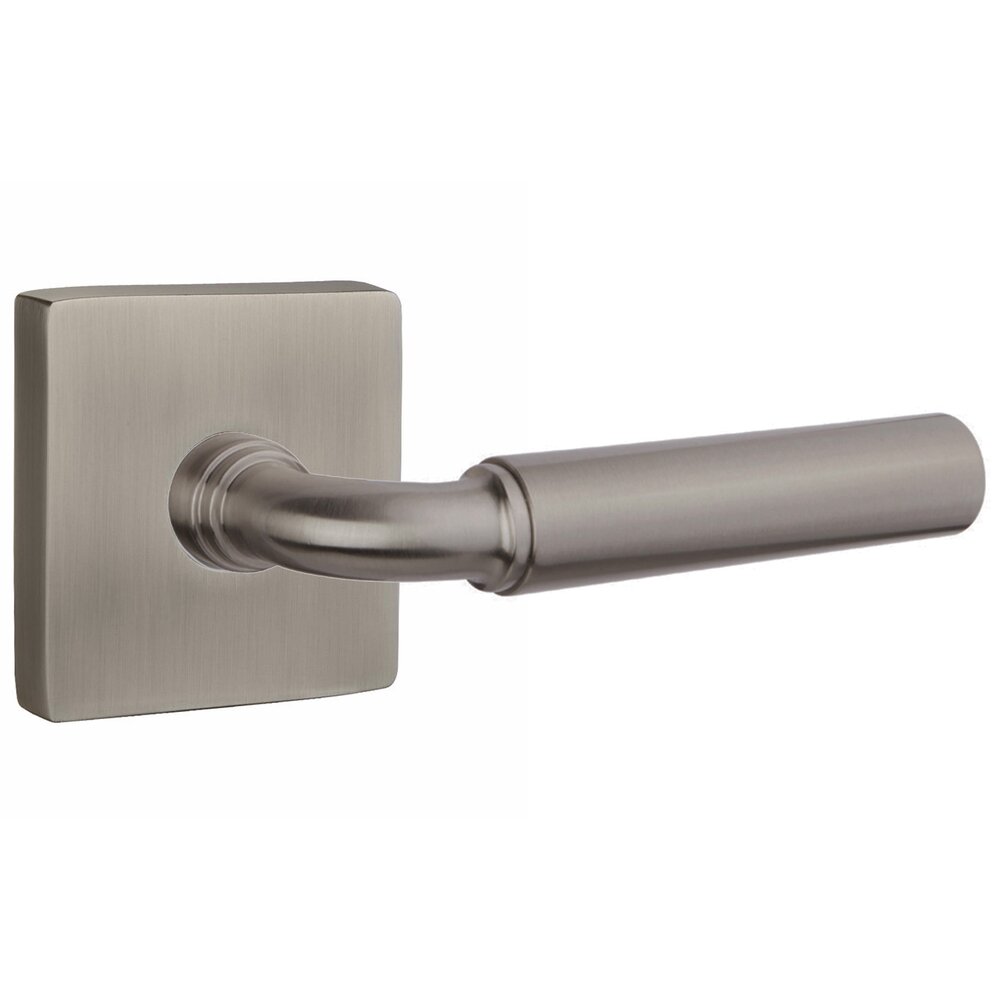 Double Dummy Smooth Lever with R-Bar Stem and Square Rose in Pewter