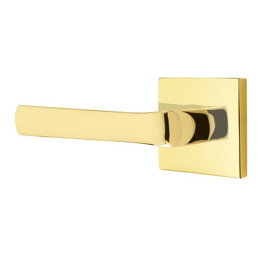 Double Dummy Spencer Left Handed Lever with Square Rose in Unlacquered Brass