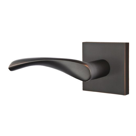Double Dummy Triton Door Left Handed Lever With Square Rose in Oil Rubbed Bronze