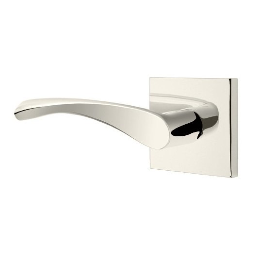 Double Dummy Triton Door Left Handed Lever With Square Rose in Polished Nickel