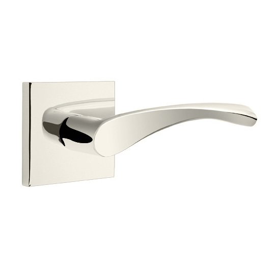 Double Dummy Triton Door Right Handed Lever With Square Rose in Polished Nickel