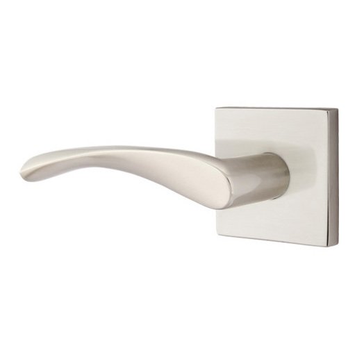 Double Dummy Triton Door Left Handed Lever With Square Rose in Satin Nickel