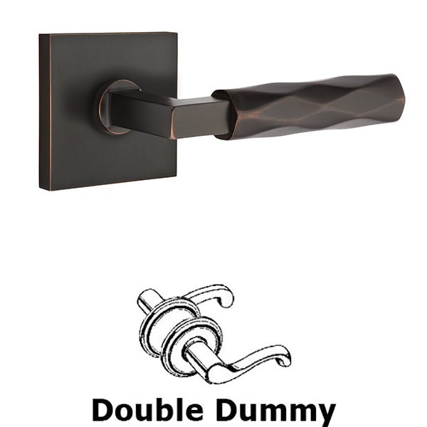 Double Dummy Tribeca Lever with L-Square Stem and Square Rose in Oil Rubbed Bronze