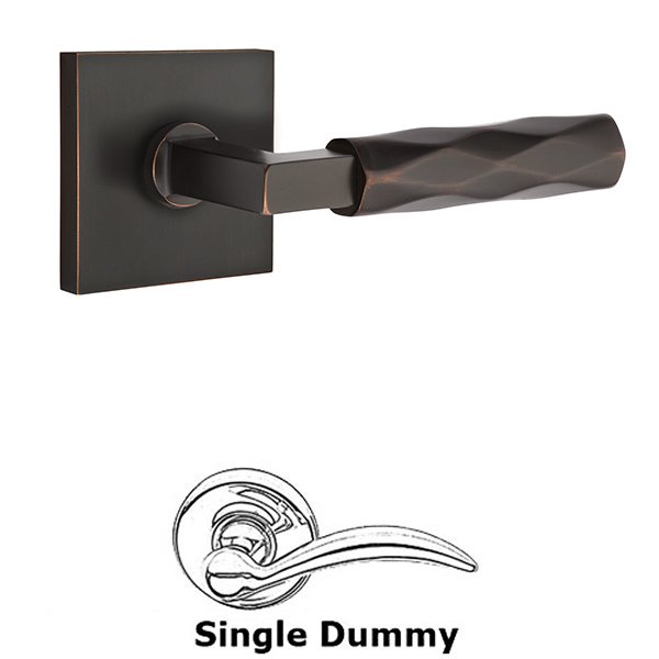 Single Dummy Tribeca Lever with L-Square Stem and Square Rose in Oil Rubbed Bronze
